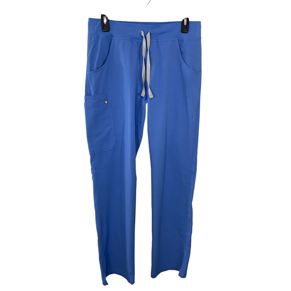 FIGS Technical Collection Scrubs Pants Women's Blue Split Ankle‎ Hem Size S Tall